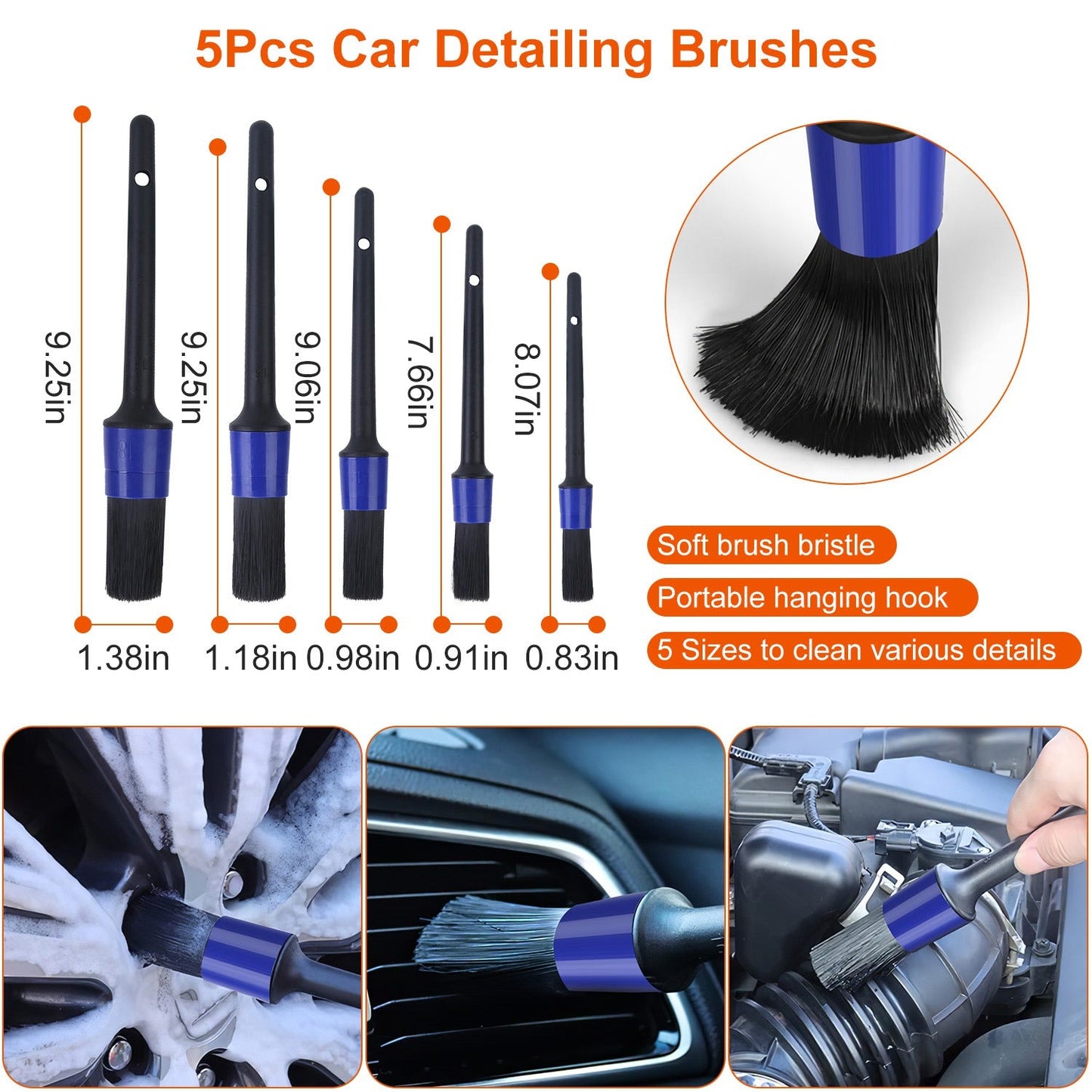 26-Piece Detailing Brush Kit — Interior + Wheels