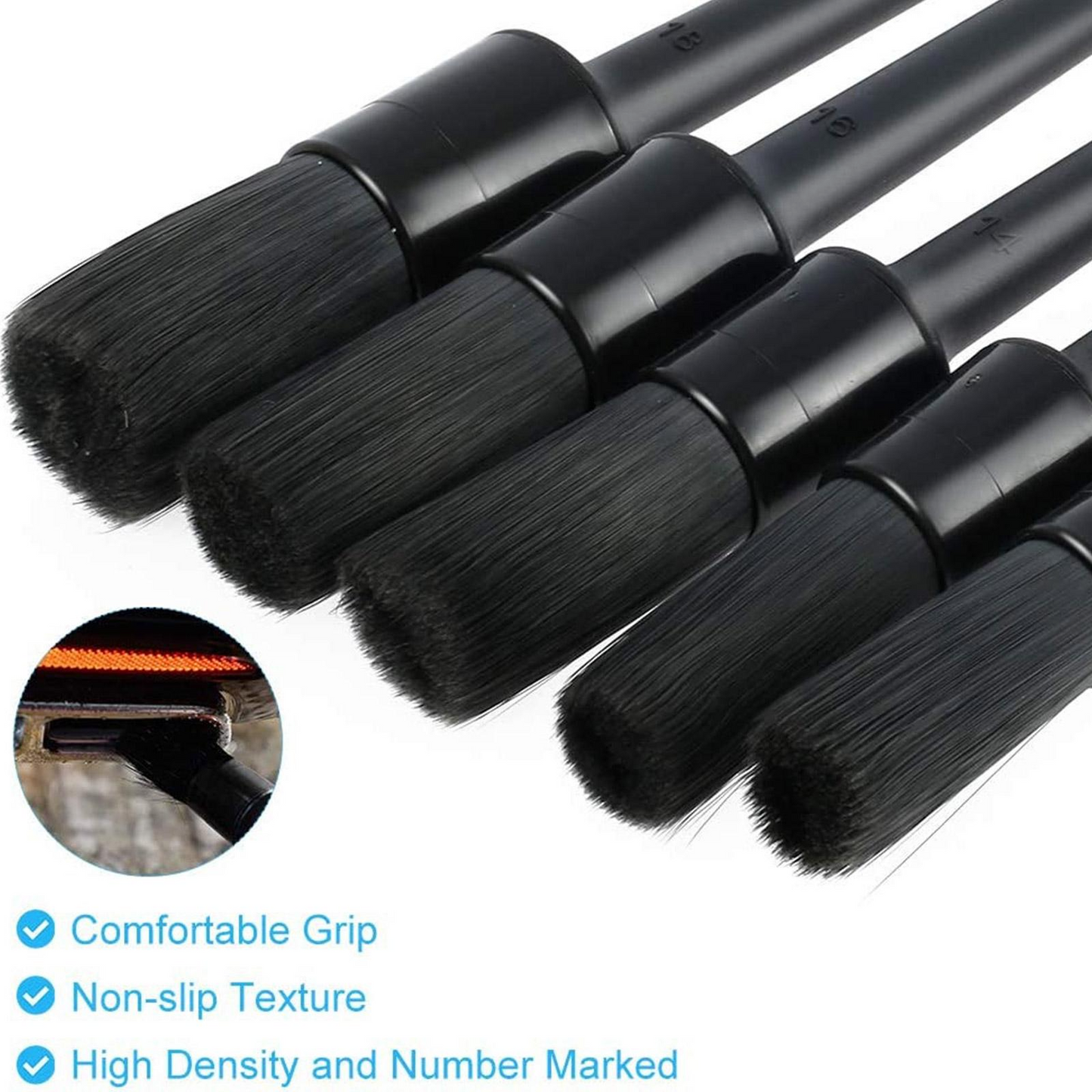 5-Piece Boar Hair Detail Brush Set