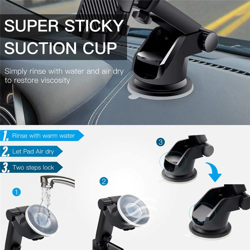 360° Suction Phone Mount — Windshield/Dash