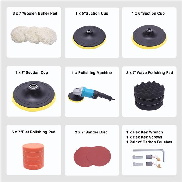 Variable-Speed Polisher — Full Detailing Kit