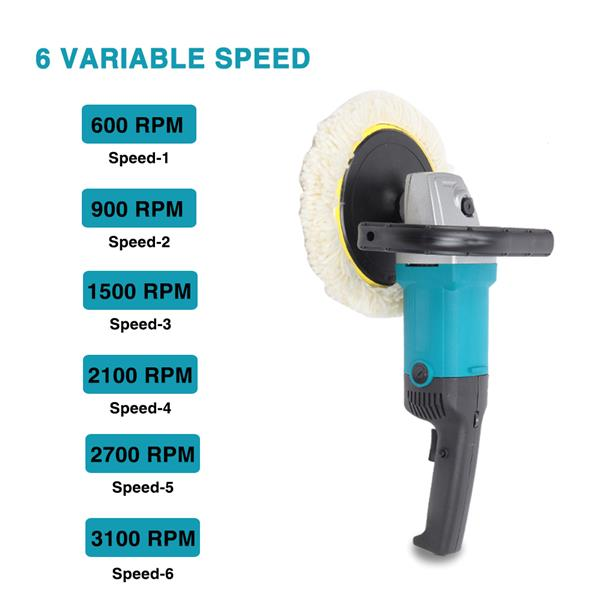 Variable-Speed Polisher — Full Detailing Kit