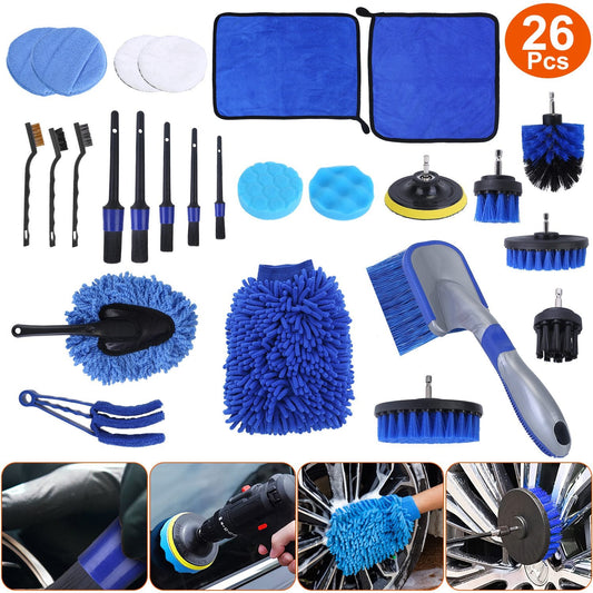 26-Piece Detailing Brush Kit — Interior + Wheels